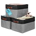 OrganiHaus 16x12.5in Storage Baskets, 3 Pack - Fabric Bins for Shelves
