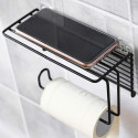 THE ORGANISER Adhesive Toilet Paper Holder with Phone Shelf – Wall Mounted, No Drill Required Stainless Steel Toilet Paper Holder