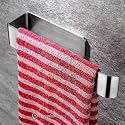 OrganizeMee Stainless Steel (Self Adhesive) Napkin &amp; Towel Holder for Hand Basin Towels, Washbasin Bathroom Hanger, Kitchen Sink Napkin Holder Accessories Rack Stand Without Drilling Cloth Hangers