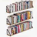OrganizeMee Wooden Decorative Corner Floating Shelves with Metal Brackets (46 Inch Length X 6 Inch Width- Black Bracket)