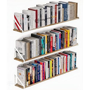 organizemee wooden decorative corner shelves for living roomfloating shelf for wallwith metal brackets suitable for kitchen living room bedroom wall dcor 46 inch white bracket