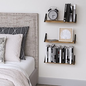 organizemee wooden decorative corner shelves for living roombest floating shelf for wallwith metal brackets suitable for kitchenliving roombedroom wall decorlength 1634x width 534 walnut1 nos