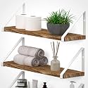 OrganizeMee Modern Polished Corner Shelf | Wooden Floating Wall Mount with Metal Brackets | 24 Inch White | (24 Inch White Bracket) Qty:1 NOS