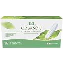 Organyc 100% Certified Organic Cotton Tampons, No Applicator, Super, 16 Count, White