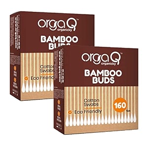 natural bamboo ear buds 80 steam  160 swab pack of 2 multipurpose double tip cotton swabs with sustainable bamboo  eco friendly
