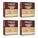 Natural Bamboo Ear Buds 80 Steam / 160 Swab (Pack of 4) Multipurpose Double Tip Cotton Swabs with Sustainable Bamboo | Eco Friendly