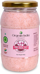 orgrain india himalayan pink salt powder 1 kg pack of 2  500g  80 mineralstrace elements rock salt 1 kg pack of 2