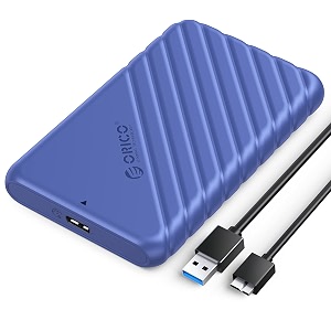 orico 25 inch external hard drive enclosure usb 30 to sata iii for 7mm and 95mm sata hdd ssd tool free uasp supported blue 25pw1-u3