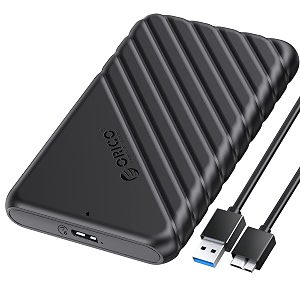 orico 25 inch external hard drive enclosure usb 30 to sata iii for 7mm and 95mm sata hdd ssd tool free uasp supported black 25pw1-u3