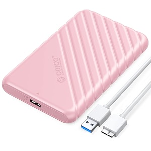 orico 25 inch external hard drive enclosure usb 30 to sata iii for 7mm and 95mm sata hdd ssd tool free uasp supported pink 25pw1-u3