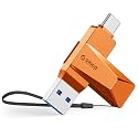 ORICO 32GB USB 3.0 Flash Drive 150MB/S Metal Housing Swivel Design Support OTG Function 2 in 1 PenDrive for USB C and USB A Devices -CB05 OR