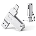 ORICO 64GB Dual USB Flash Drive USB-C&amp;USB-A Mini Thumb Drive Memory Stick Up to150MB/s Zinc Alloy for iPhone 15/16/17, Compatible Android, Tablets, Laptops, Mac, Windows Plug and Play-EB05