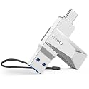 ORICO 128GB Dual Port USB 3.0 Flash Drive 150MB/s Zinc Alloy Thumb Drive for PC/Mac/Phone/iPad/Linux,USB-A &amp; Type-C Jump Drive 360° Rotate -CB05