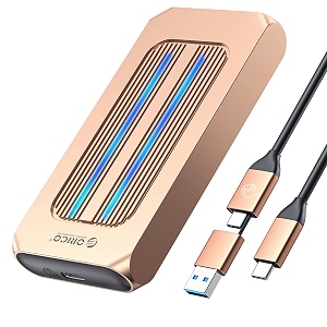 orico 1e1 gigabits_per_second external hard drive golden 35-inch usb usb-c thunderbolt solid state drive desktop laptop smartphone