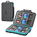 ORICO EVA SD Card Case Holder for Memory Cards,24 Slots Professional Water-Resistant Anti-Shock Holder for 12TF Card and 12 SD Card Protector Storage with Carabiner and Label