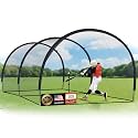 ORIENGEAR Baseball Batting Cage for Backyard, Fully Enclosed Hitting Cage, Baseball and Softball Training Cages, Backyard Hitting and Pitching Practice Net with Frame, 1.25" Mesh