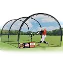 ORIENGEAR Baseball Batting Cage for Backyard, Fully Enclosed Hitting Cage, Baseball and Softball Training Cages, Backyard Hitting and Pitching Practice Net with Frame, 1.25" Mesh