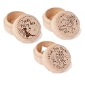 ORIGACH 3 Pcs Tooth Fairy Box for Boys and Girls, Wooden Tooth Holder, Tooth Keepsake Box for Baby Toddlers Boys Girls Lost Teeth Birthday Present