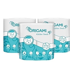origami kitchen tissues  2 ply  pack of 2x3  60 pulls each