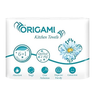 origami online only kitchen tissues  2 ply  pack of 6  60 pulls each