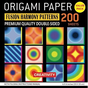 origami paper 200 sheets fusion harmony patterns 634 15 cm double-sided origami sheets with 12 different designs instructions for 15 projects included