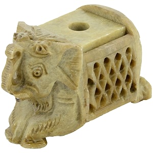 origin crafts stone candle holder - 9 cm x 5 cm x 6 cm natural stone
