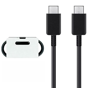 original 25 watt fast speed c to c charging cable compatible with samsung galaxy s21s21s21 ultras20s20s20 ultranote 20note 20 ultranote 10note10 only cable - black