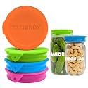 ORIGINAL CREATOR-4 Pack Silicone Mason Jar Lids for Ball, Kerr and More,Fit Regular Mouth &amp; Wide Mouth Storage Caps for Mason/Canning Jars,Leak-Proof,Dishwasher Safe(Single-color)