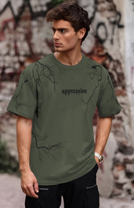 ORIGINAL CREATOR Printed Men Round Neck Dark