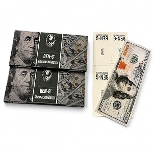 original gangster ben-g rolling paper 30 leaves  30 filter tips - pack of 2  king size 109 x 44mm  ultra-thin vegan natural  dollar paper rolling paper
