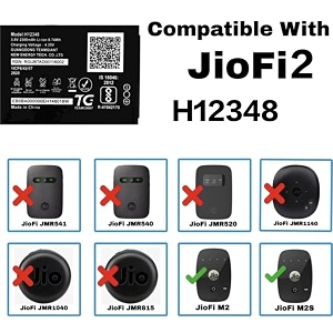 original h12348 battery for reliance jio wifi 4g router jiofi2 m2  jiofi 2 m2s battery with 6 month warrantye147