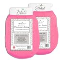 Original Kessa Exfoliating Glove -Value Pack (2pcs) -Pink -Microdermabrasion At Home Exfoliating Mitts, Removes unwanted dead skin, dirt and grime and Keratosis Pilaris. Great for spray tan removal