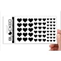 The Original Vinyl Webcam Cover Stickers | Restickable & Stackable Privacy Covers | for All Camera-endable Devices | 3-Sizes | 57 Black Hearts (Muted Matte)