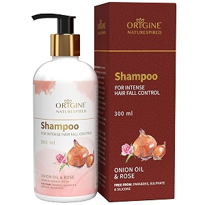 shampoo for intense hair fall control  natural anti hairfall shampoo for women amp men  rich in red onions rose amp glycerine  sulfate-free shampoo for hair fall control 300ml