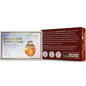 handmade coconut milk amp honey soap  skin nourishing bathing bar  naturally blended with honey coconut milk and coconut oil  natural soap for smooth skin 75gm