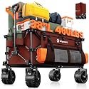 Originsure 220L Collapsible Beach Wagon Cart with Big Wheels, 460lbs, Red