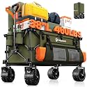 Originsure 220L Collapsible Beach Wagon Cart with Big Wheels, 460lbs, Green