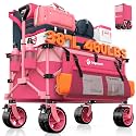 Originsure 220L Collapsible Beach Wagon Cart with Big Wheels, 460lbs, Pink