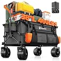 Originsure 220L Collapsible Beach Wagon Cart with Big Wheels, 460lbs, Grey