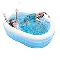 ORILEY 5.5 Feet Oval Inflatable Swimming Pool Bathtub Soft Material Spa Bath Tubs for Kids Toddlers Indoor Outdoor Use (Blue, Pump Not Included)