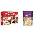 ORION Choco Pie - Chocolate Coated Soft Biscuit 12 Pcs Pack, 336 g & Happilo 100% Natural Premium Whole Cashews, 200g