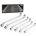 OMT 6Pc Metric Extra Long Flex-Head Ratcheting Wrench Set, 8-19mm Range