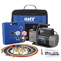 OMT AC Vacuum Pump and Gauge Set, 5 CFM 2 Stage, R1234yf R32 R134a R410A