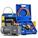 OMT 4 CFM 1/3 HP 1-Stage AC Vacuum Pump and Gauge Set for R134a R22 R410a