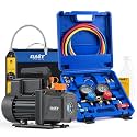 OMT 4 CFM AC Vacuum Pump and Gauge Set for R454B R1234yf R32 R410a