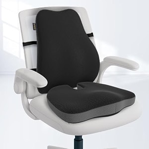 orista orthopedic back support amp coccyx seat cushion combo  cooling gel memory foam lumbar backrest amp tailbone cushion  lower back sciatica amp coccyx pain relief  office chair amp work from home