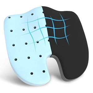 orista orthopedic coccyx seat cushion with cooling gel memory foam  tailbone sciatica amp lower back pain relief  office chair car seat wheelchair amp home sitting cushion  washable cover