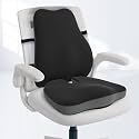 Orista Orthopedic Back Support &amp; Coccyx Seat Cushion Combo | Cooling Gel Memory Foam Lumbar Backrest &amp; Tailbone Cushion | Lower Back, Sciatica &amp; Coccyx Pain Relief | Office Chair &amp; Work from Home