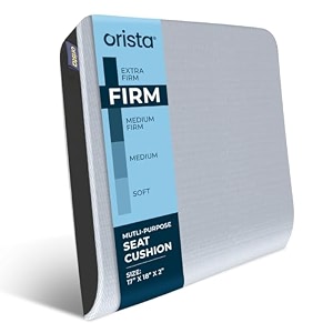 orista memory foam orthopedic seat cushion  2-years warranty  ergonomic tailbone amp thigh support pillow office chair car wheelchair  tailbone  coccyx  sciatica pain relief  18 x 17 x 2 inch