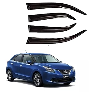 oristo car unbreakable rain wind door visor side window deflector compatible with baleno 2015-2020 pack of 4 black